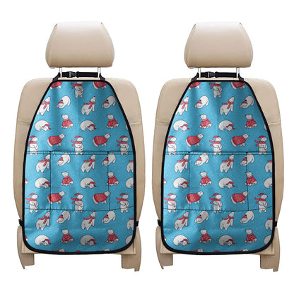 Xmas Polar Bear Pattern Print Car Seat Organizers