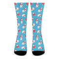 Xmas Polar Bear Pattern Print Crew Socks