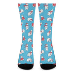 Xmas Polar Bear Pattern Print Crew Socks