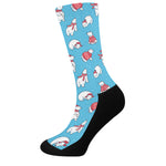 Xmas Polar Bear Pattern Print Crew Socks