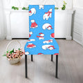 Xmas Polar Bear Pattern Print Dining Chair Slipcover