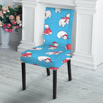 Xmas Polar Bear Pattern Print Dining Chair Slipcover