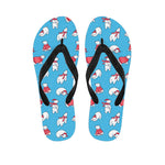 Xmas Polar Bear Pattern Print Flip Flops