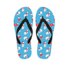 Xmas Polar Bear Pattern Print Flip Flops