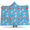 Xmas Polar Bear Pattern Print Hooded Blanket