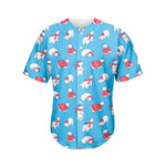 Xmas Polar Bear Pattern Print Men's Baseball Jersey
