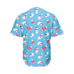 Xmas Polar Bear Pattern Print Men's Baseball Jersey