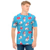 Xmas Polar Bear Pattern Print Men's T-Shirt