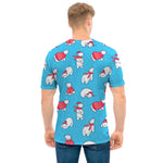 Xmas Polar Bear Pattern Print Men's T-Shirt