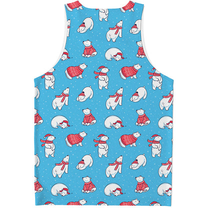 Xmas Polar Bear Pattern Print Men's Tank Top