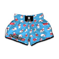 Xmas Polar Bear Pattern Print Muay Thai Boxing Shorts