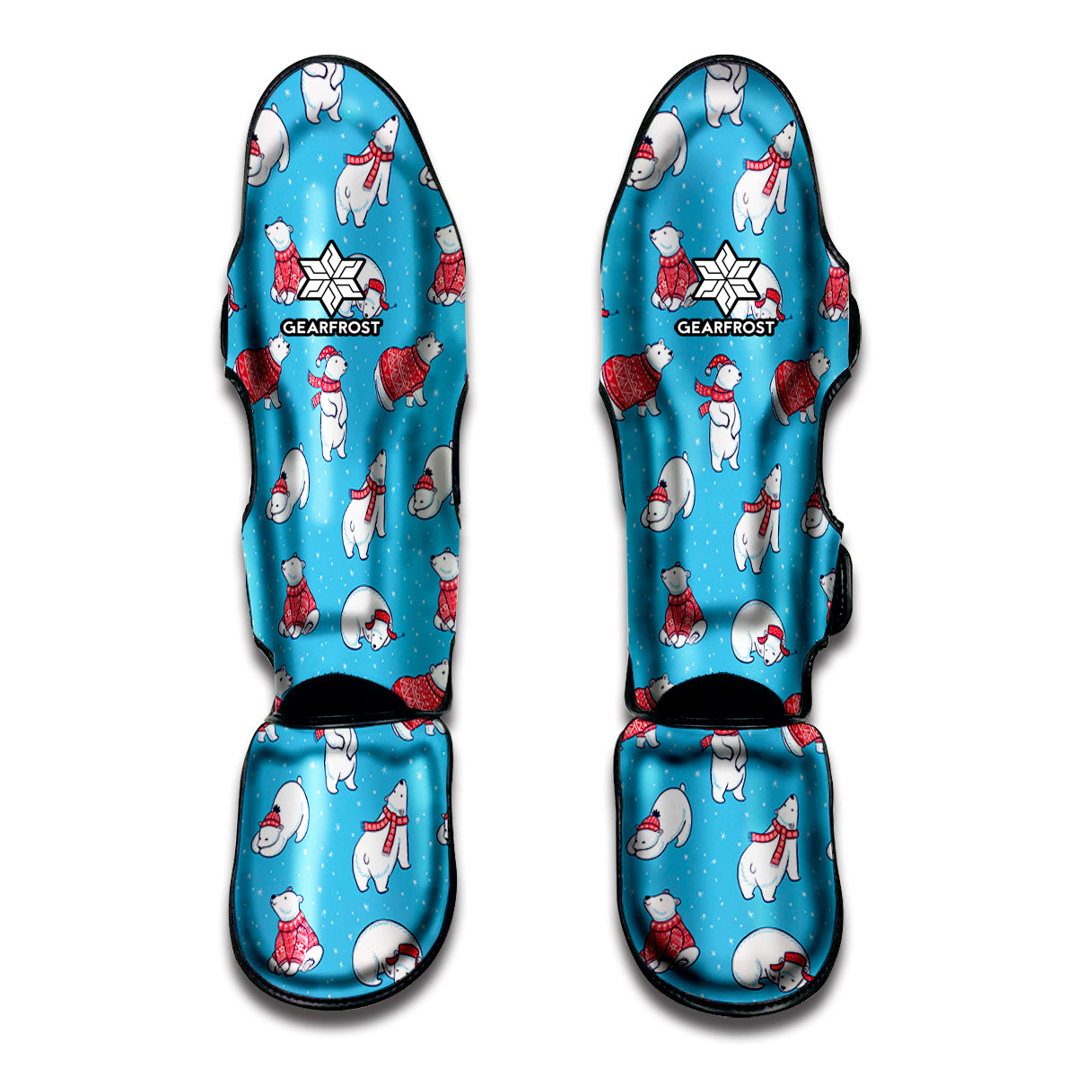 Xmas Polar Bear Pattern Print Muay Thai Shin Guard