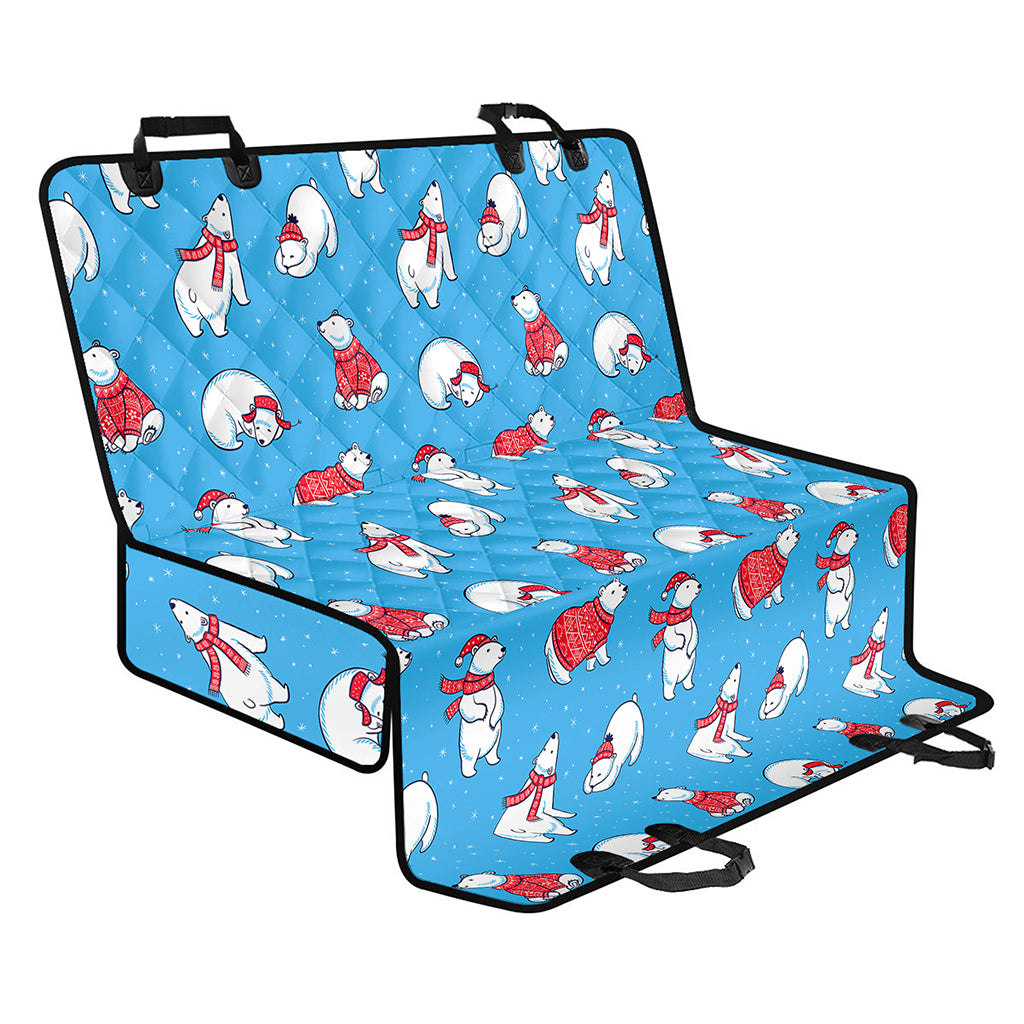 Xmas Polar Bear Pattern Print Pet Car Back Seat Cover