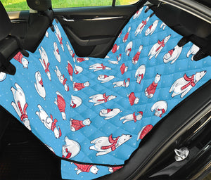 Xmas Polar Bear Pattern Print Pet Car Back Seat Cover