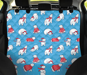 Xmas Polar Bear Pattern Print Pet Car Back Seat Cover