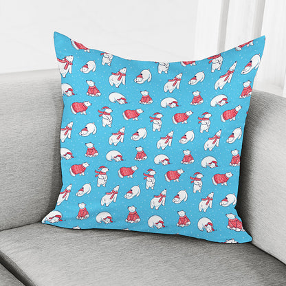 Xmas Polar Bear Pattern Print Pillow Cover