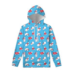 Xmas Polar Bear Pattern Print Pullover Hoodie