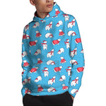 Xmas Polar Bear Pattern Print Pullover Hoodie