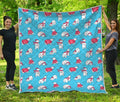 Xmas Polar Bear Pattern Print Quilt