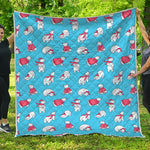 Xmas Polar Bear Pattern Print Quilt