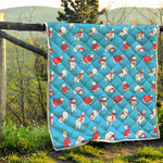 Xmas Polar Bear Pattern Print Quilt