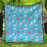 Xmas Polar Bear Pattern Print Quilt