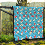 Xmas Polar Bear Pattern Print Quilt