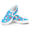 Xmas Polar Bear Pattern Print White Slip On Sneakers