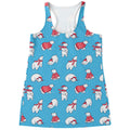 Xmas Polar Bear Pattern Print Women's Racerback Tank Top