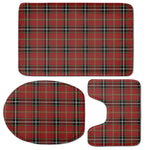 Xmas Scottish Tartan Pattern Print 3 Piece Bath Mat Set