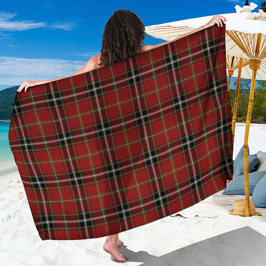 Xmas Scottish Tartan Pattern Print Beach Sarong Wrap
