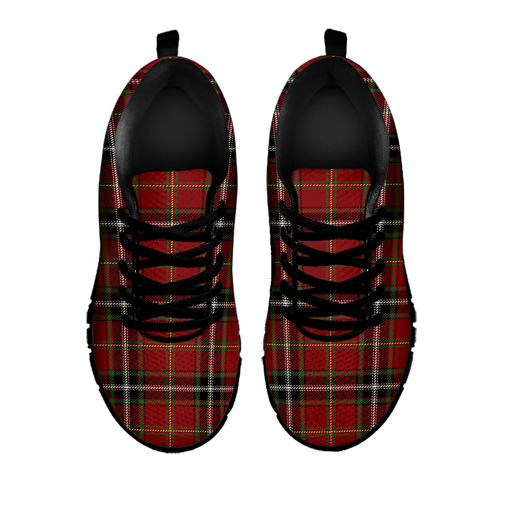 Xmas Scottish Tartan Pattern Print Black Sneakers