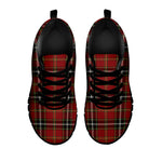 Xmas Scottish Tartan Pattern Print Black Sneakers