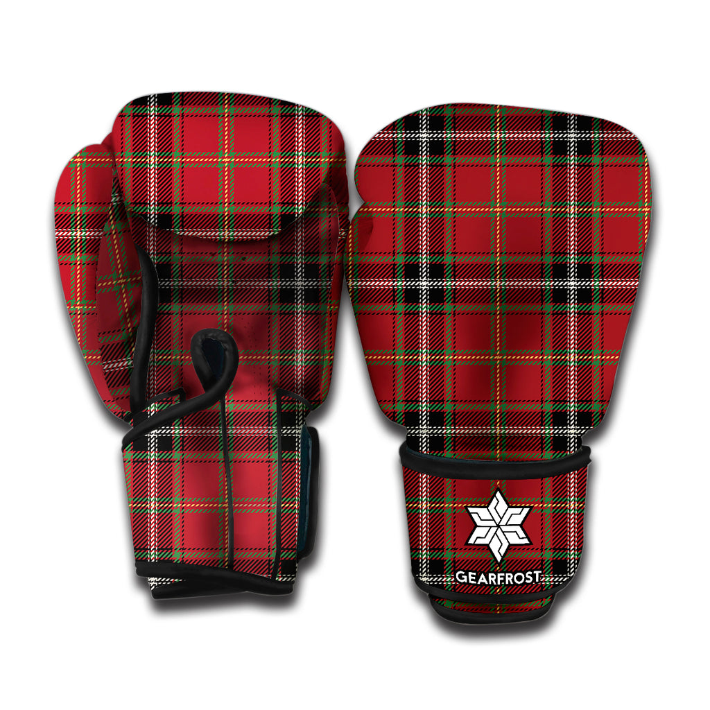 Xmas Scottish Tartan Pattern Print Boxing Gloves