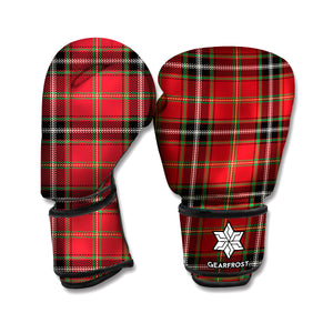 Xmas Scottish Tartan Pattern Print Boxing Gloves