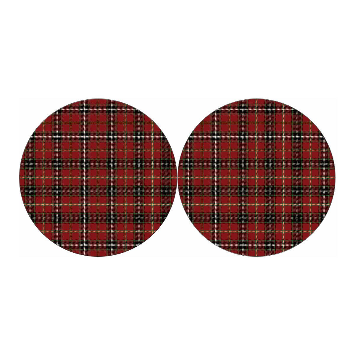 Xmas Scottish Tartan Pattern Print Car Coasters