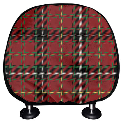 Xmas Scottish Tartan Pattern Print Car Headrest Covers