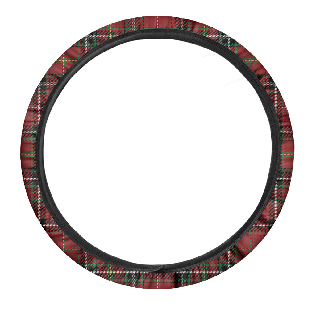 Xmas Scottish Tartan Pattern Print Car Steering Wheel Cover