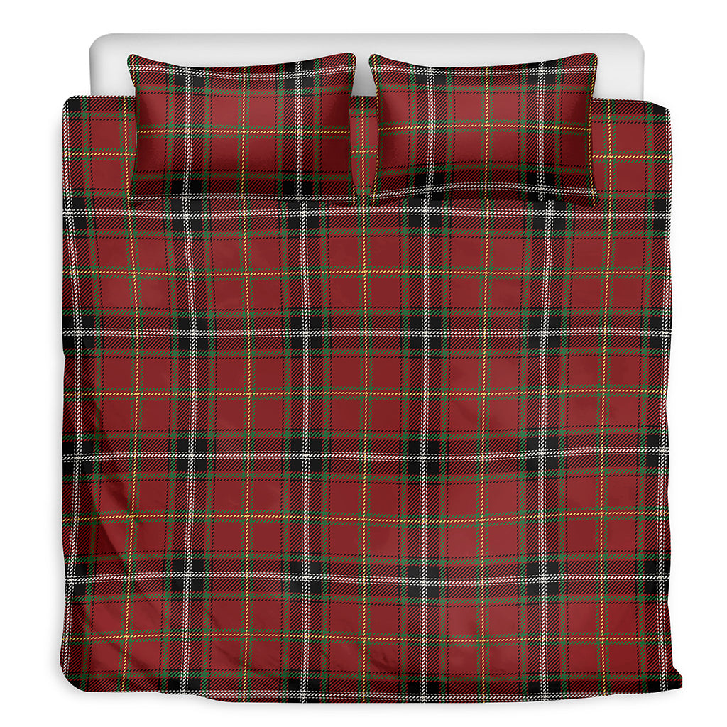 Xmas Scottish Tartan Pattern Print Duvet Cover Bedding Set