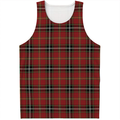 Xmas Scottish Tartan Pattern Print Men's Tank Top
