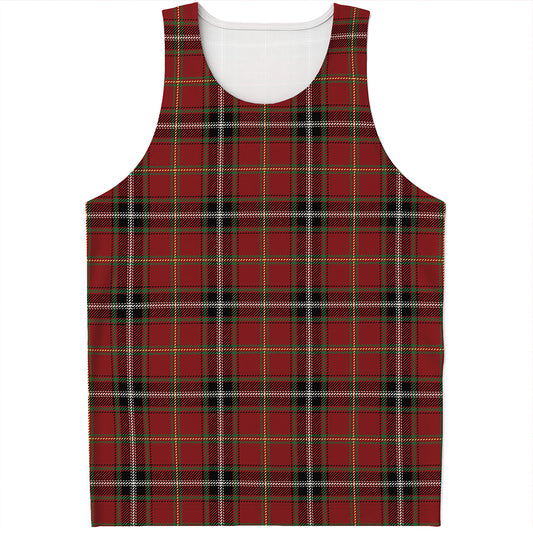 Xmas Scottish Tartan Pattern Print Men's Tank Top