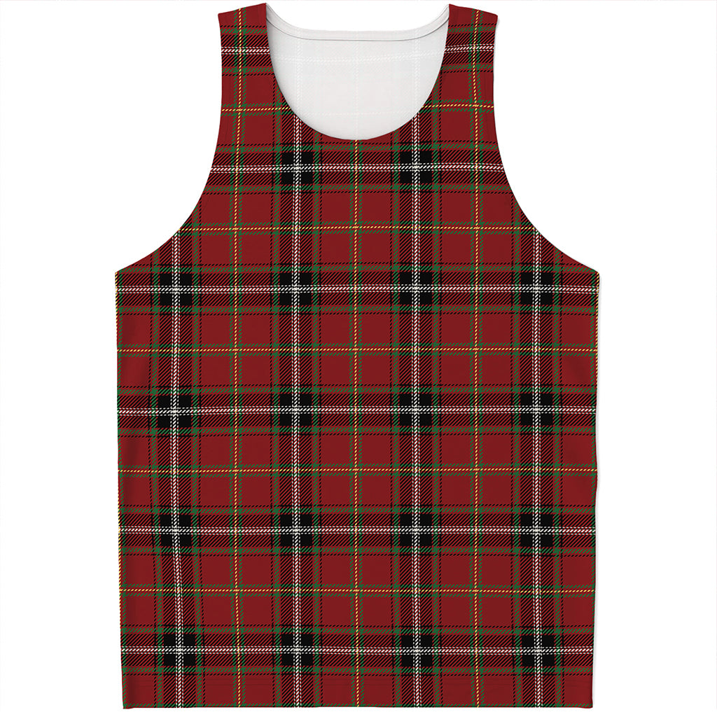 Xmas Scottish Tartan Pattern Print Men's Tank Top