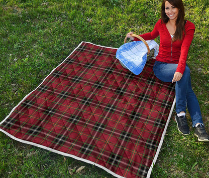Xmas Scottish Tartan Pattern Print Quilt