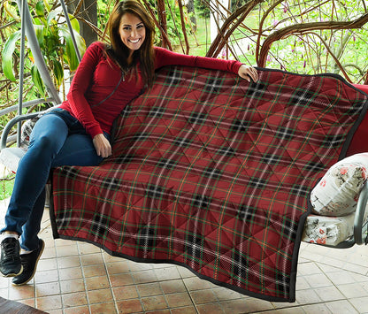 Xmas Scottish Tartan Pattern Print Quilt