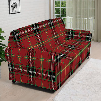 Xmas Scottish Tartan Pattern Print Sofa Cover