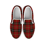 Xmas Scottish Tartan Pattern Print White Slip On Shoes