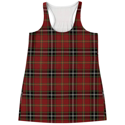 Xmas Scottish Tartan Pattern Print Women's Racerback Tank Top