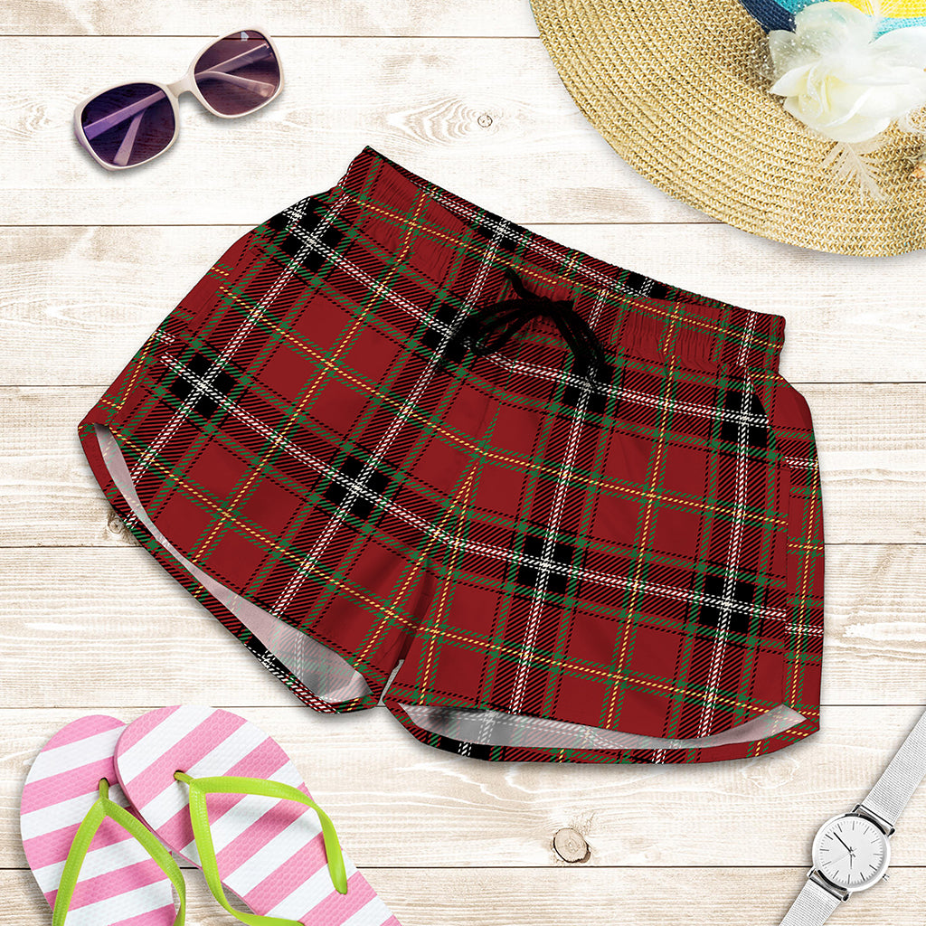 Xmas Scottish Tartan Pattern Print Women's Shorts