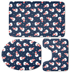 Xmas Snowman Pattern Print 3 Piece Bath Mat Set
