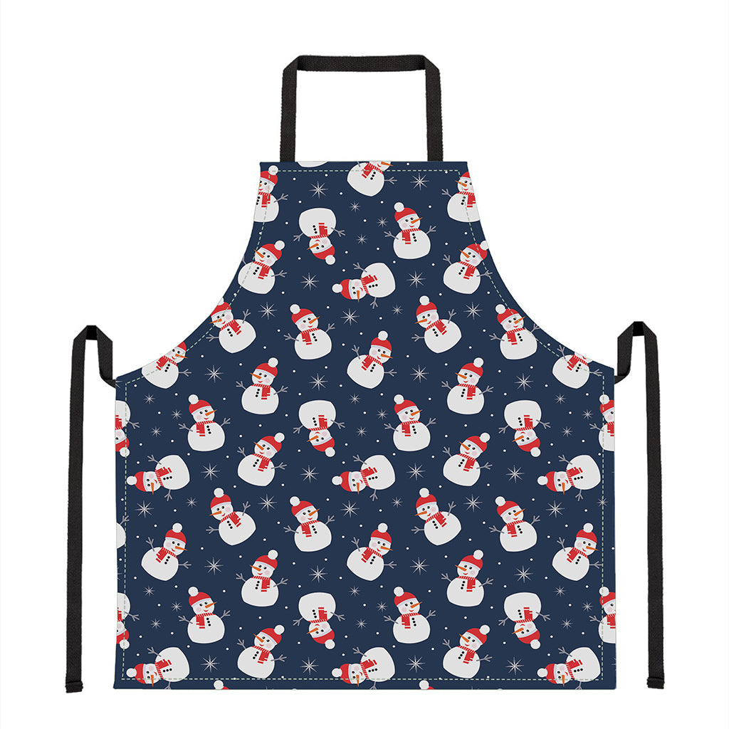 Xmas Snowman Pattern Print Apron